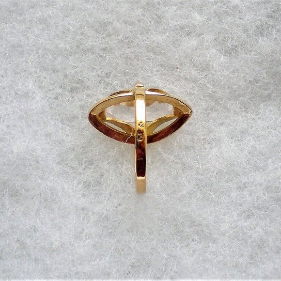 Vintage Russian Russia USSR 18K 750 Yellow Gold Rock Crystal Solitaire RING - Picture 6 of 8